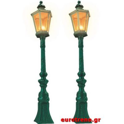 2 Straßenlampen, grün I/G    