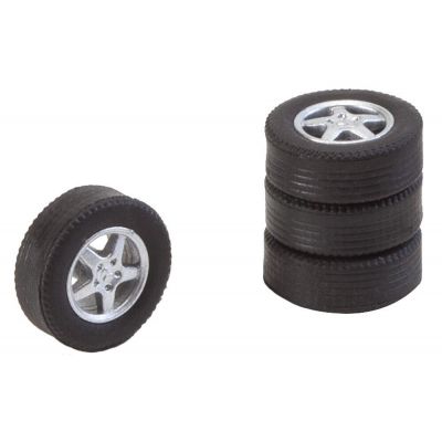 4 tyres and rims for passenger cars large / tourist train