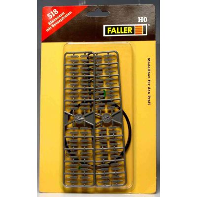 FALLER 518 HO SCALE : FALLER IRON FENCE WITH CONCRETE POSTS (KIT)