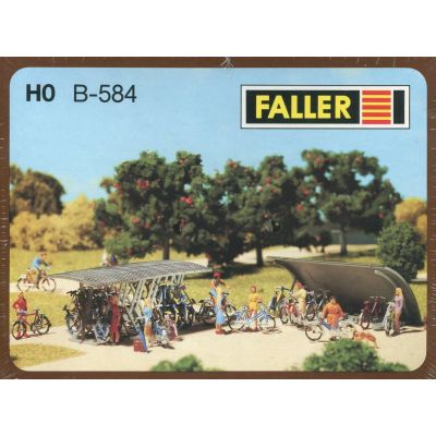 B-584-U HO Scale Bicycles (x16) and bicycle sheds (x2)