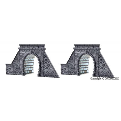 Z Tunnel portals with tube, single track, 2 pieces