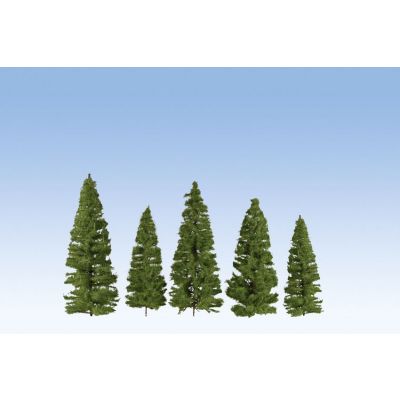 Fir Trees, dark green, 7 pieces, 7 - 14 cm high NOCH 24500