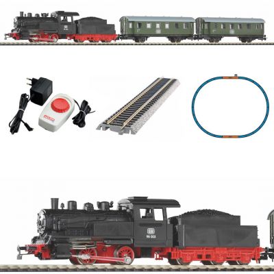 Starter Set 57112 Passenger Train DB with Steam loco tender, PIKO A-Track w. Railbed