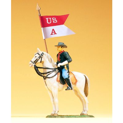 Soldat zu Pferd, mit Fahne