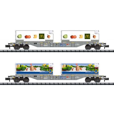 Βαγόνι Εμπορικό Foodstuffs Refrigerated Transport Container Transport Car Set  TRIX 15488
