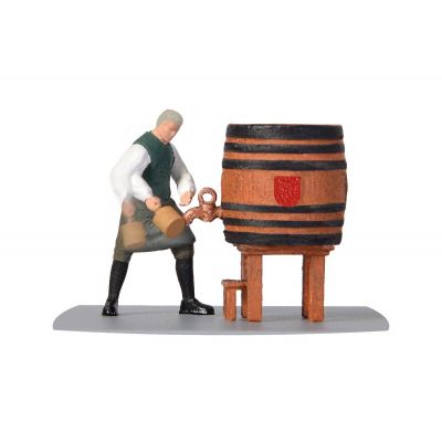 H0 Brewing master tapping a beer barrel, moving